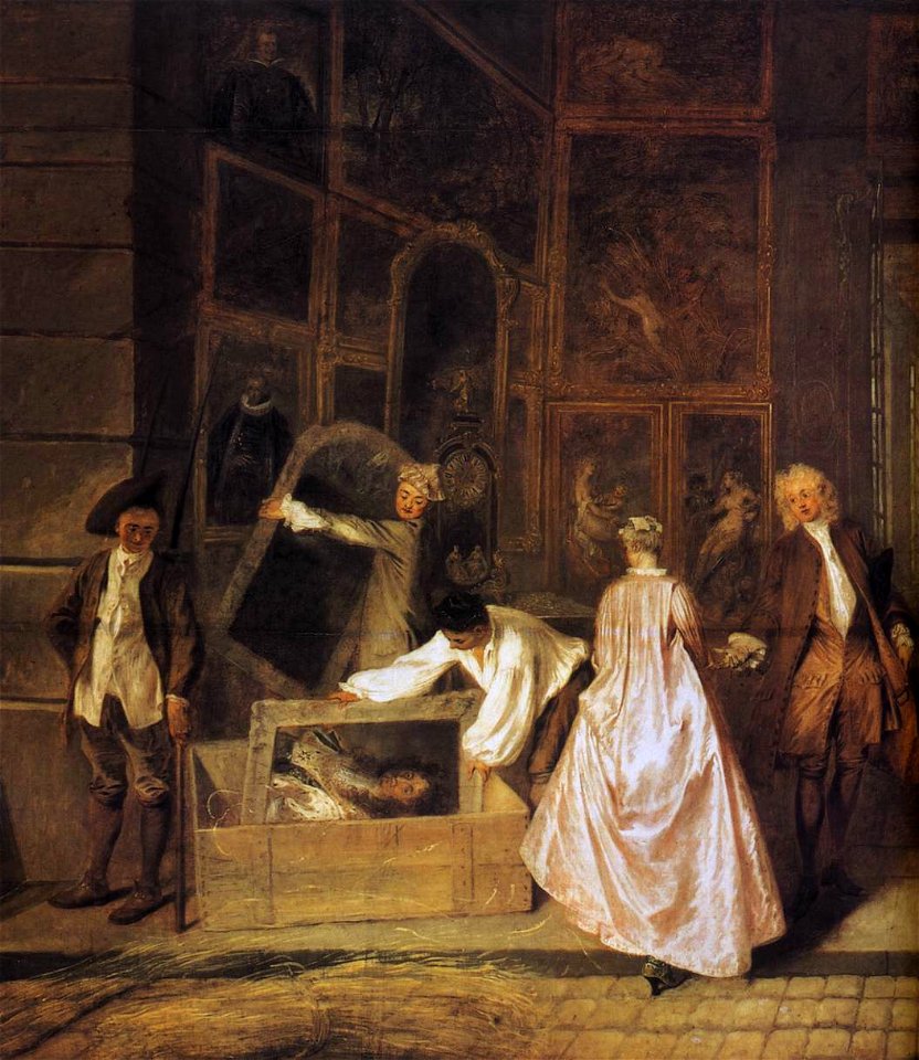 Antoine Watteau - L'Enseigne de Gersaint (detail) - WGA25483