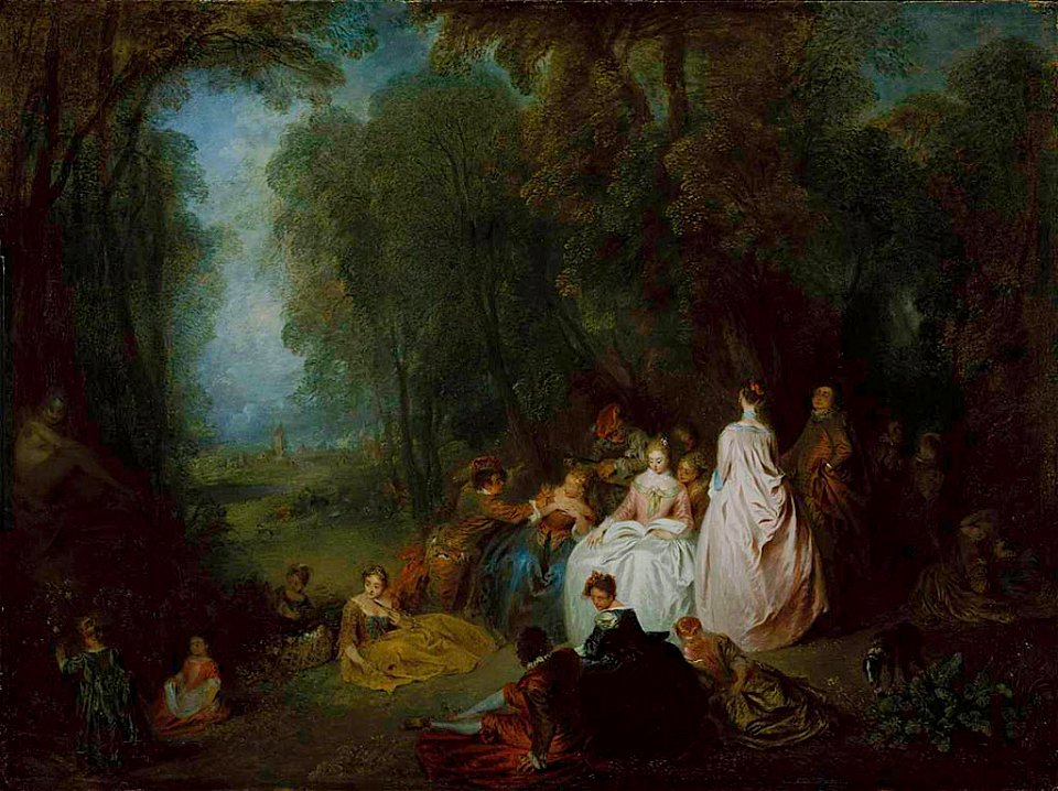 Antoine Watteau - Fête Champêtre (pastoral Gathering) - Free Stock 