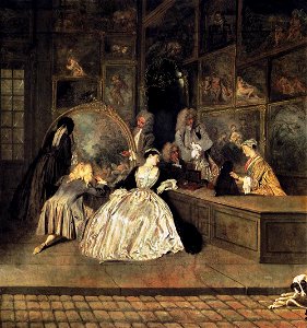 Antoine Watteau - L'Enseigne de Gersaint (detail) - WGA25485