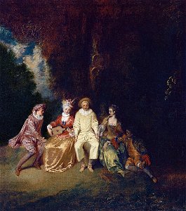 Antoine Watteau - Pierrot Content - WGA25440. Free illustration for personal and commercial use.