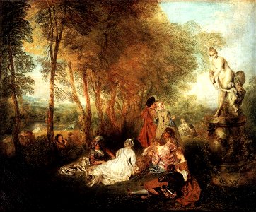 Antoine Watteau - The Festival of Love - WGA25460. Free illustration for personal and commercial use.