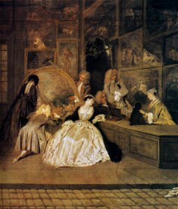 Antoine Watteau - L'Enseigne de Gersaint (detail) - WGA25484