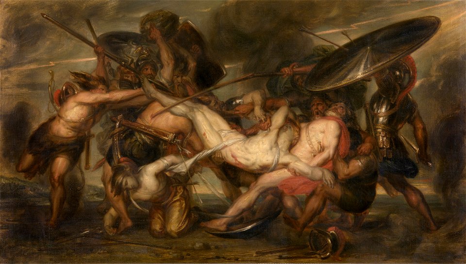 Antoine Wiertz - 19th C - Battle of the Greeks and Trojans for the corpse of Patroclus - KMSKA 1183