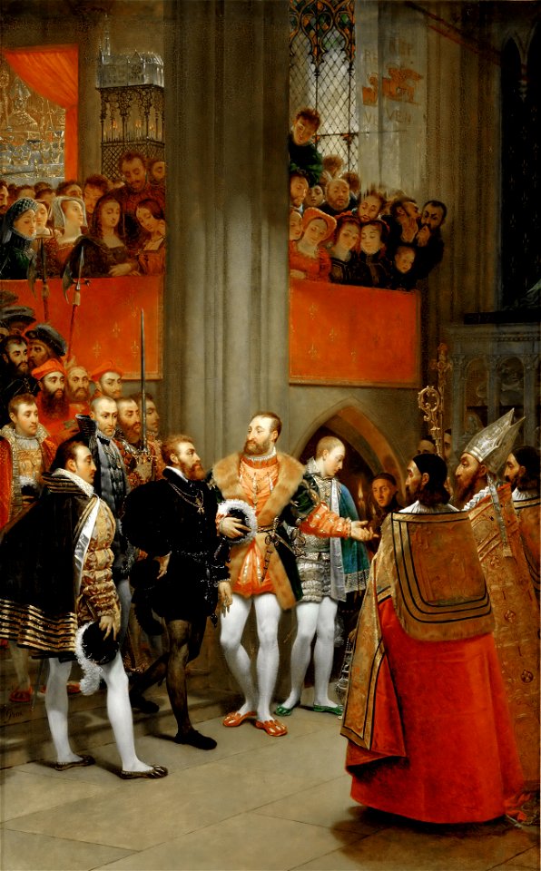 Antoine-Jean Gros - François I and Charles V Visiting the Church of Saint Denis