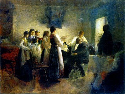 Anton Ažbe 1900 Village choir