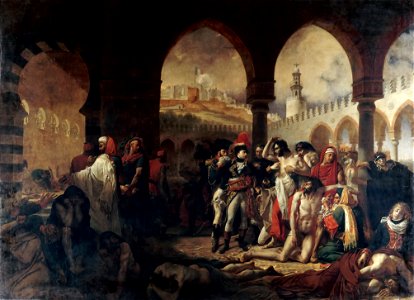 Antoine-Jean Gros - Bonaparte Visiting the Plague Victims of Jaffa. Free illustration for personal and commercial use.