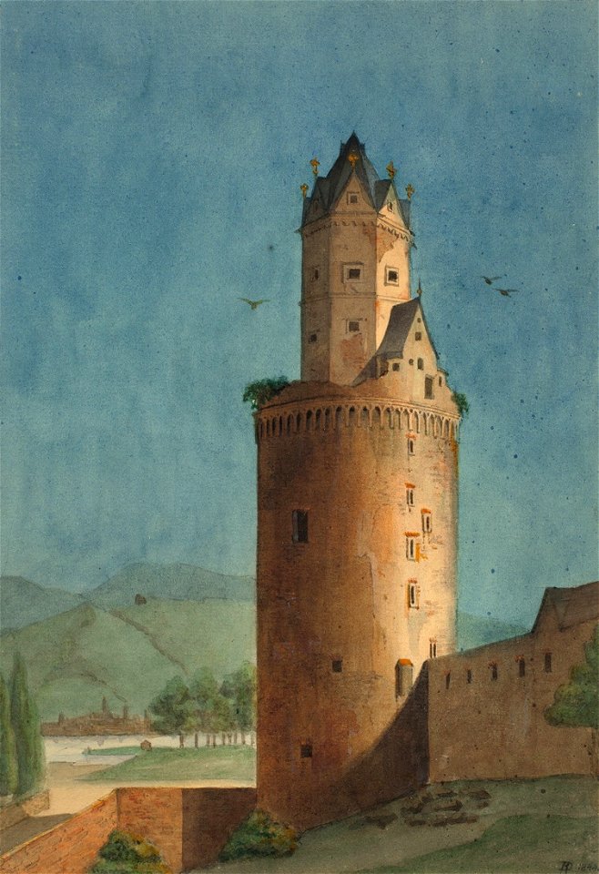 Anton Ditzler Der Runde Turm in Andernach 1844