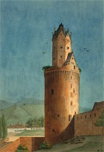 Anton Ditzler Der Runde Turm in Andernach 1844