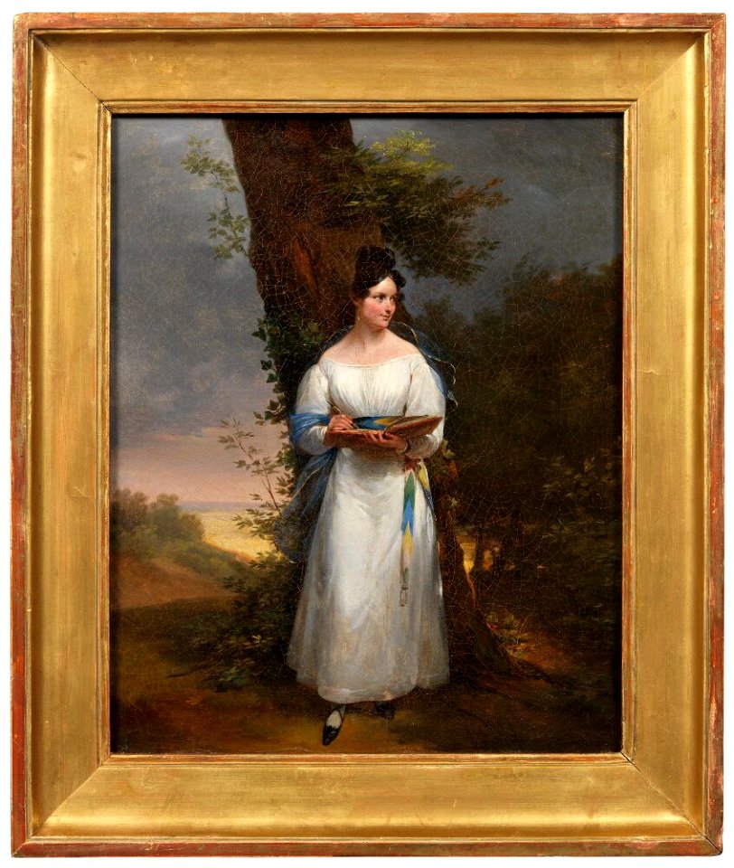 Antoinette Cécile Hortense Haudebourt-Lescot - Portrait of a Woman Sketching en plein-air - NM 7383 - Nationalmuseum
