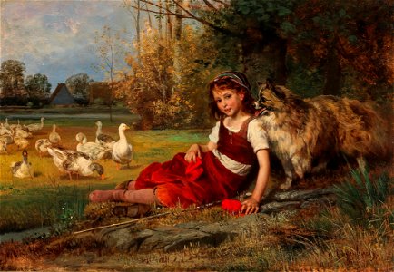 Anton Dieffenbach Gänsemagd bei der Rast