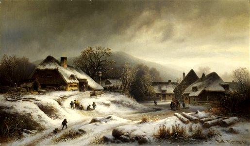 Anton Doll Verschneite Dorflandschaft