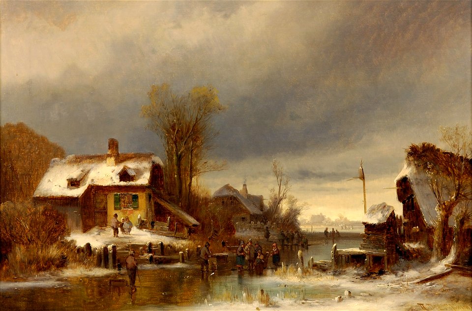 Anton Doll Winterliche Flußlandschaft