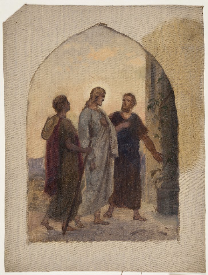 Anton Dorph - Olieskitse til Vandringen til Emmaus - KKSgb13229 - Statens Museum for Kunst