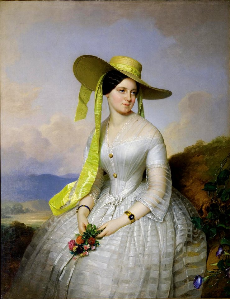 Anton Einsle - Porträt einer Dame mit Hut