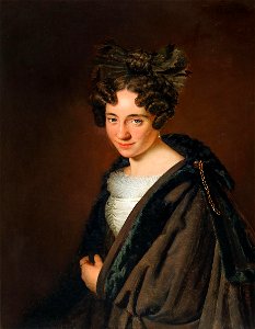 Anton Einsle Bildnis einer jungen Dame mit schwarzer Schleife im Haar 1831