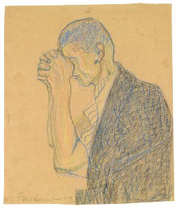 Anton Faistauer Studie betender Mann 1909