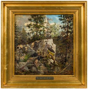 Anton Eduard Kieldrup - Forest Interior, Bornholm - NM 7424 - Nationalmuseum. Free illustration for personal and commercial use.