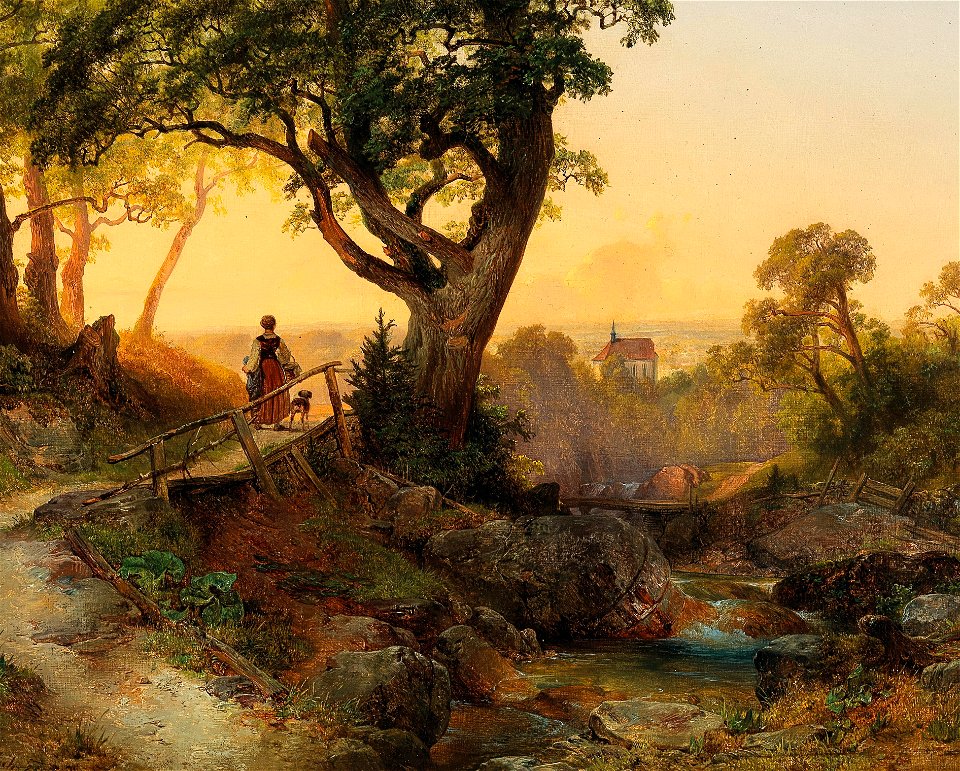Anton Hansch Abendstimmugn in Mödling 1850