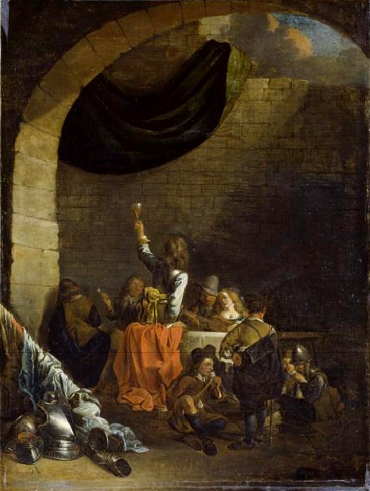 Anton Goubau - Mercenaries in the Courtyard of a Castle