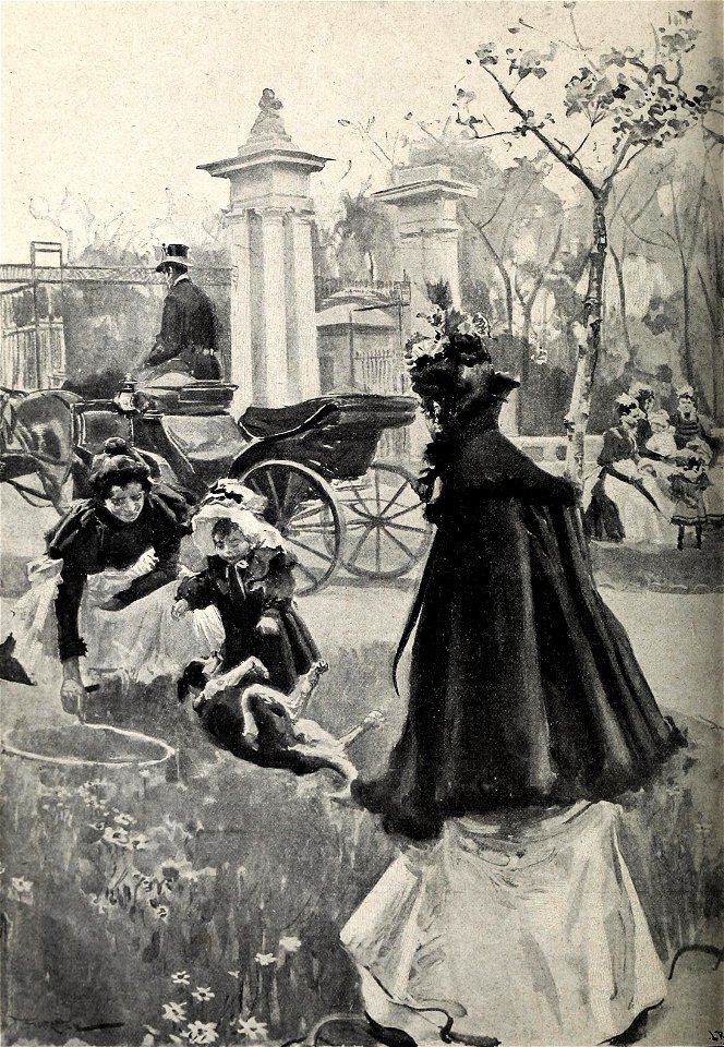 1899-06-24, Blanco y Negro, Mañanas de Madrid, A la entrada del Retiro, Huertas (cropped)