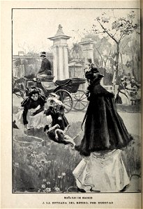 1899-06-24, Blanco y Negro, Mañanas de Madrid, A la entrada del Retiro, Huertas