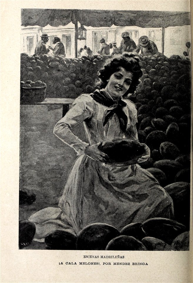 1899-10-21, Blanco y Negro, Escenas madrileñas, ¡A cala melones!, Méndez Bringa