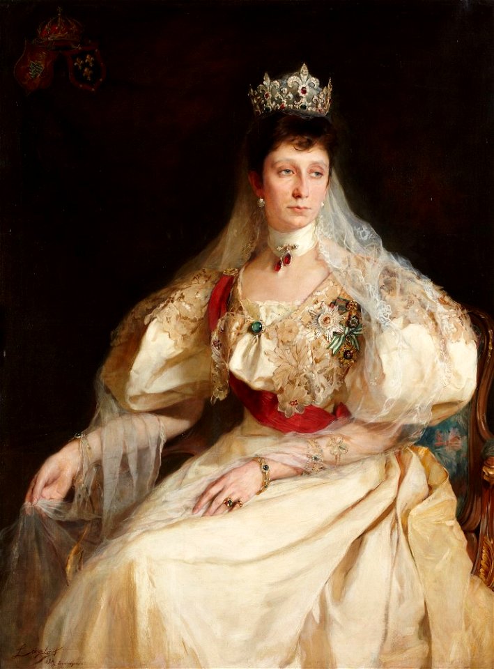 Portrait of Knyaginya Marie Louise of Bourbon-Parma of Bulgaria - oil painting