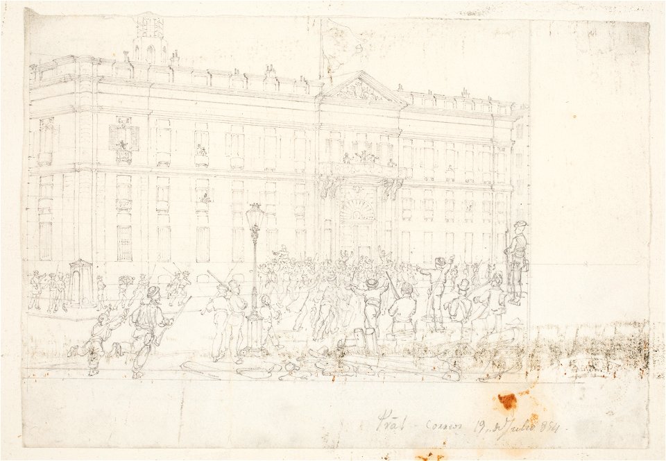 19 de julio de 1854 en la Puerta del Sol de Madrid