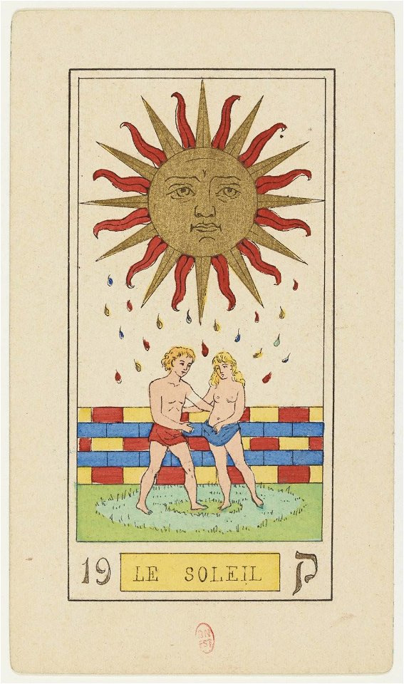 19 Le Soleil, Oswald Wirth Tarot Deck 1889 BnF