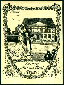 19. Jahrhundert circa Hanna E. Stern Exlibris Max und Liesel Meyer, Hannover