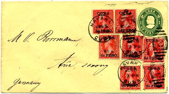 1899-Cuba-1c-envelope Germany. Free illustration for personal and commercial use.