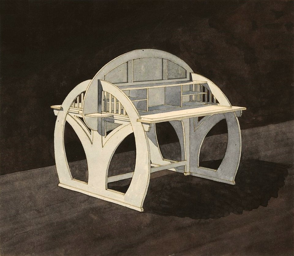 Poland Art Nouveau desk with two tops