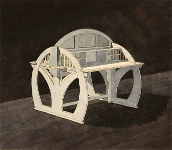Poland Art Nouveau desk with two tops