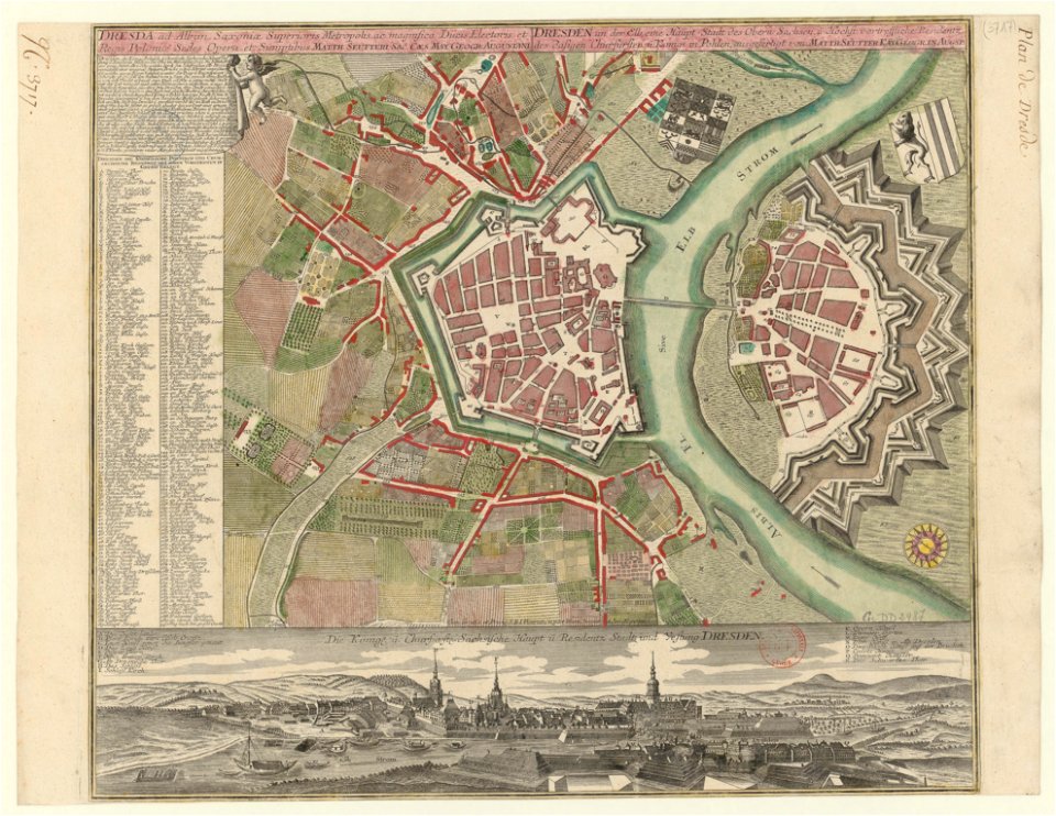 18th century map of Dresden