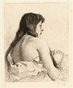 Łopieński A girl with a bare back