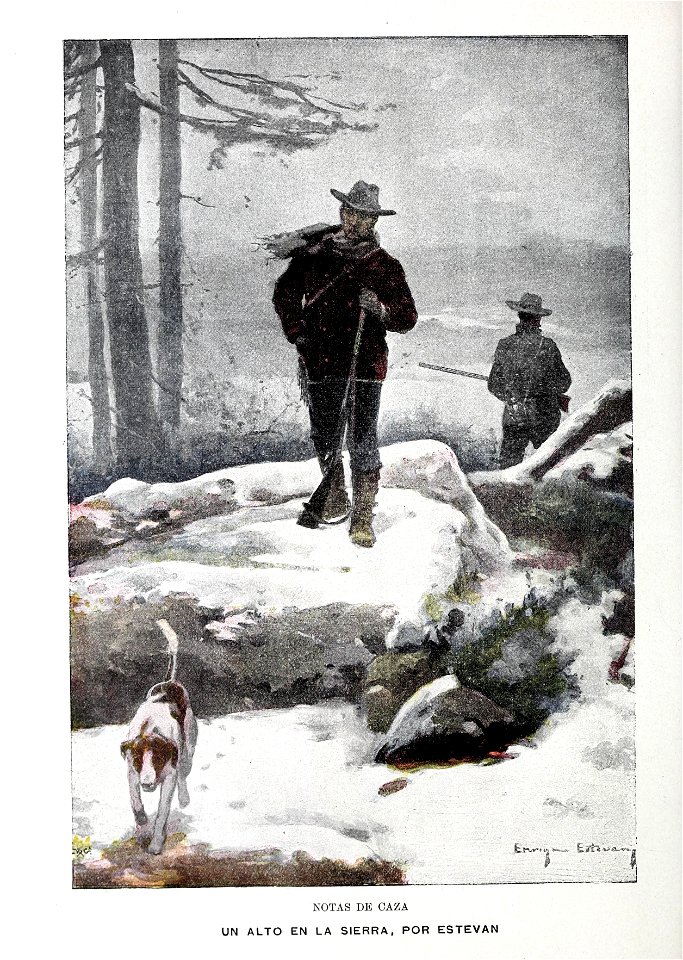 1900-01-27, Blanco y Negro, Notas de caza, Un alto en la sierra, Estevan