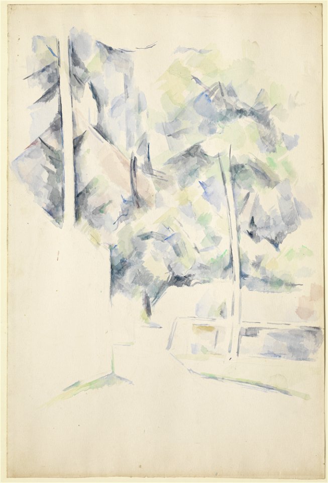 1900, Cézanne, Path, Trees, and Walls
