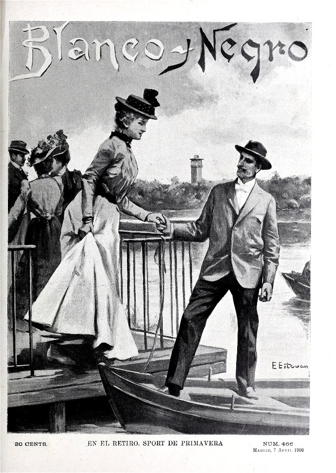 1900-04-07, Blanco y Negro, En el Retiro, Sport de primavera, Estevan