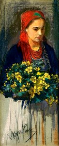 Leon Wyczółkowski - Dziewczyna z kaczeńcami