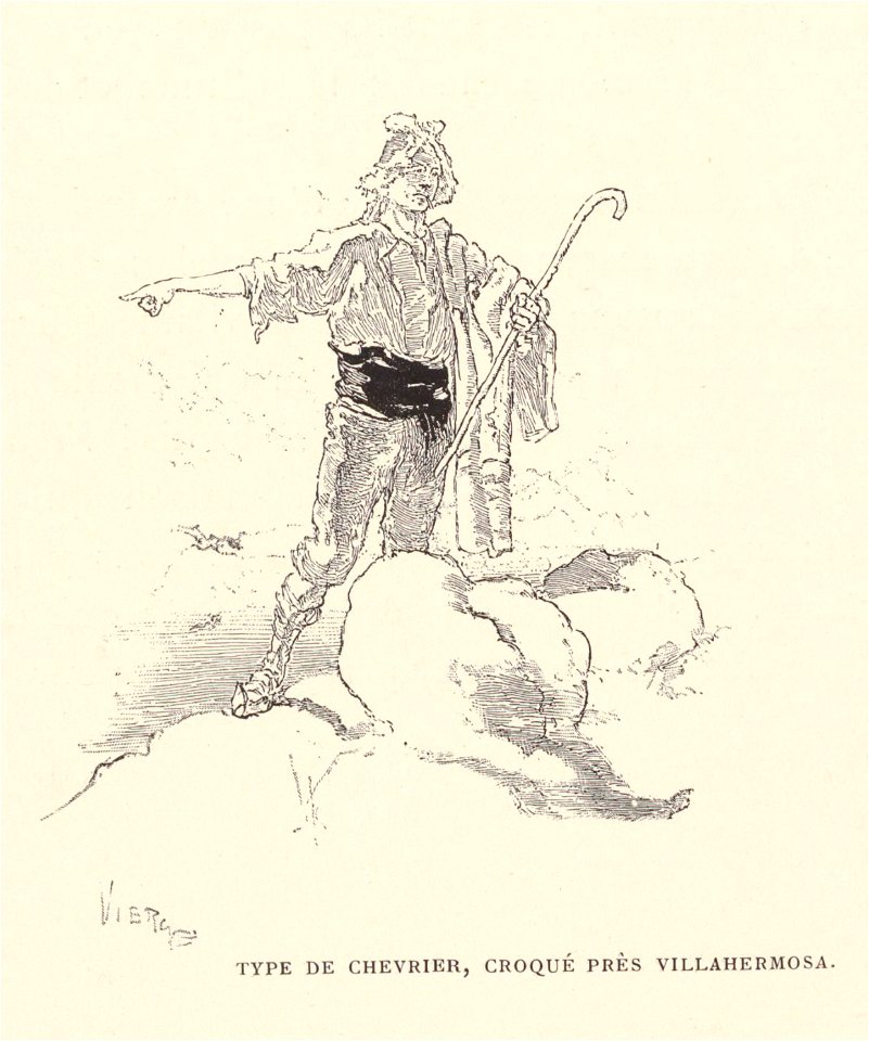 1901, Au pays de Don Quichotte, Type de chevrier, croqué près Villahermosa, Vierge