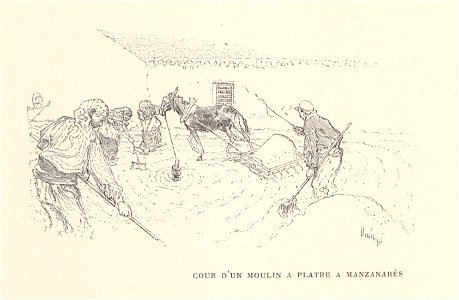 1901, Au pays de Don Quichotte, Cour d'un moulin a platre a Manzanares, Vierge