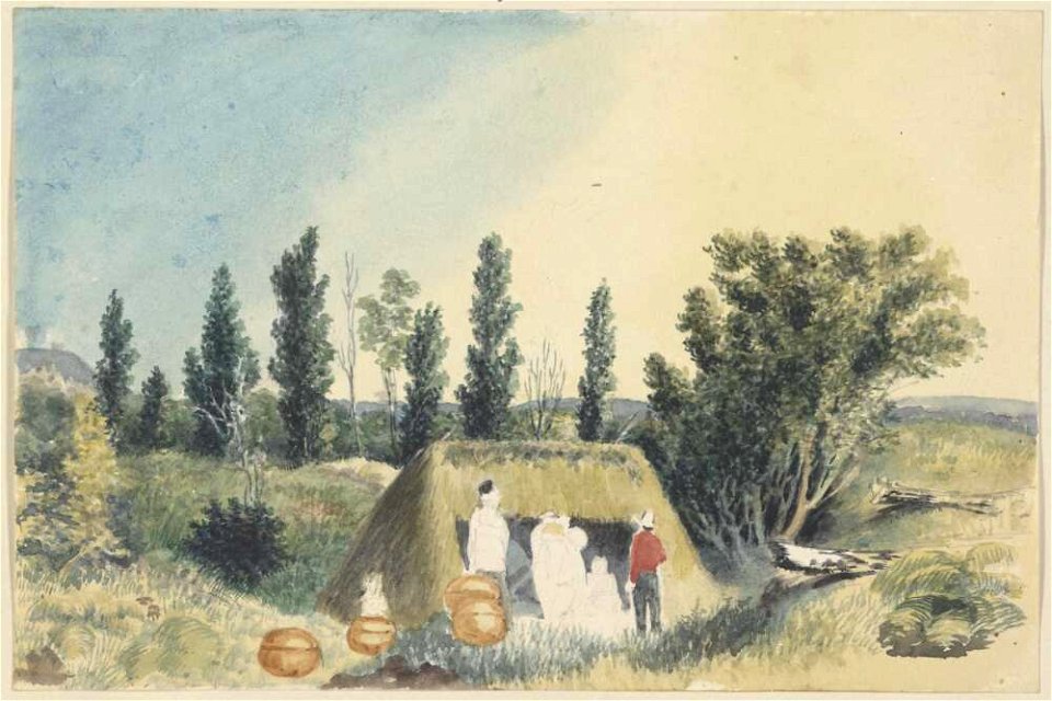 1st camp on the slope of Mouna Loa, 1855, watercolour by James Gay Sawkins