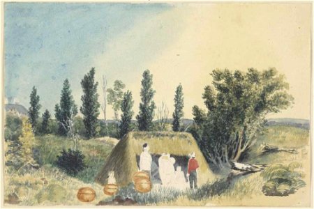 1st camp on the slope of Mouna Loa, 1855, watercolour by James Gay Sawkins