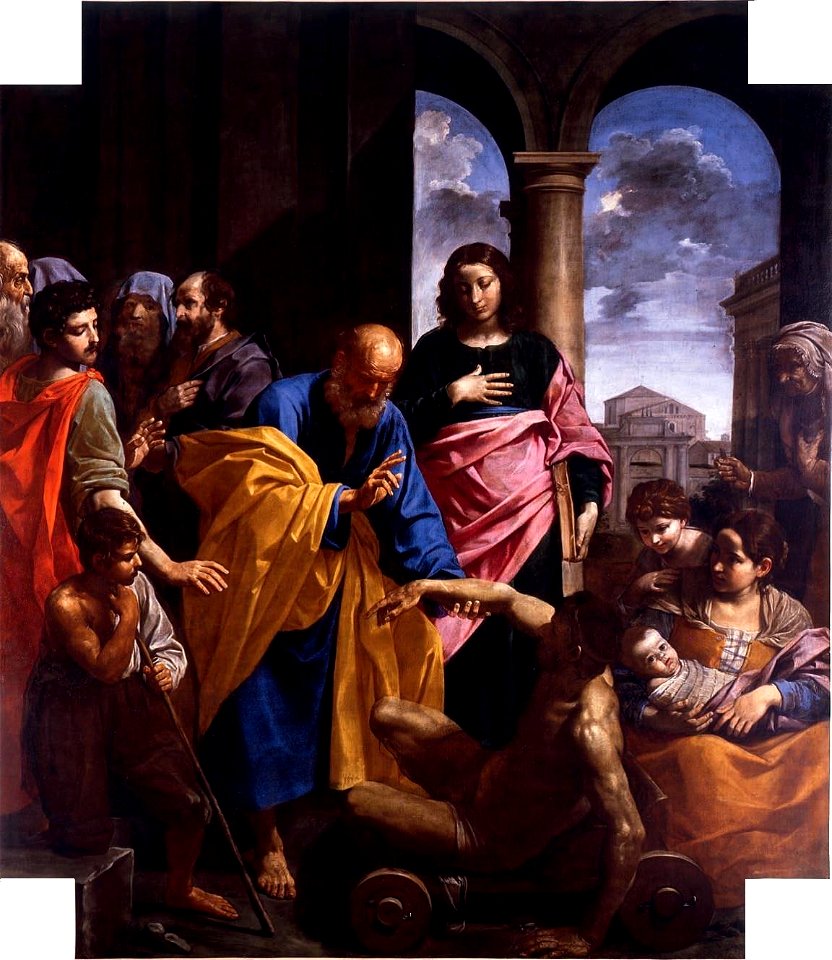 Simone Cantarini - Saint Peter healing the cripple