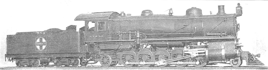 2-10-2 tandem compound locomotive, Santa Fe (Howden, Boys' Book of Locomotives, 1907)