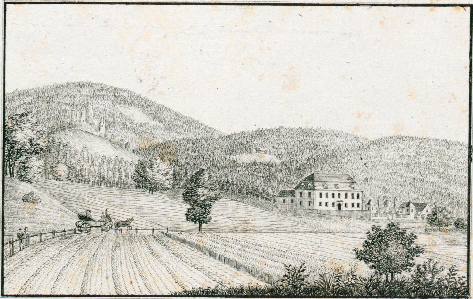 201 Schloss Neuhaus, Novigrad, Doberna - J.F.Kaiser Lithografirte Ansichten der Steiermark 1830 (2)