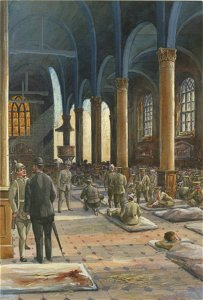 Arthur Nantel-Bivouacking in a Church (CWM 19710261-0490). Free illustration for personal and commercial use.