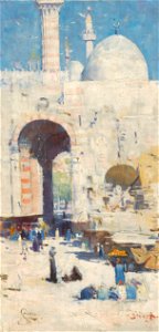 Arthur Streeton - Cairo street (or Mosque, Sultan Hassan) - Google Art Project