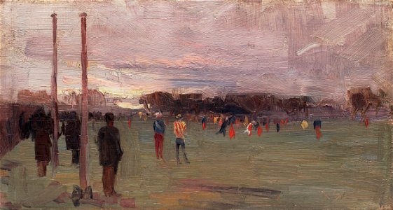 Arthur Streeton - The national game - Google Art Project. Free illustration for personal and commercial use.