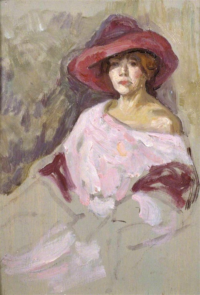 Arthur Studd (1863-1919) - The Mauve Hat (^) - T03644 - Tate - Free 